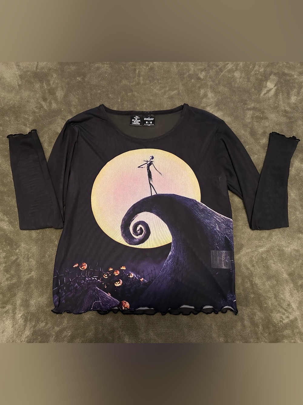 Cakeworthy Jack Skellington Mesh Long Sleeve Shirt